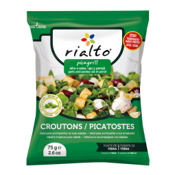 CROUTONS WITH GARLIC, PARSLEY AND OLIVE OIL, RIALTO 75G X 14 PCS
