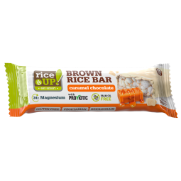 RICEUP! BROWN RICE BAR WITH CARAMEL AND WHITE CHOCOLATE 18G X 20 PCS