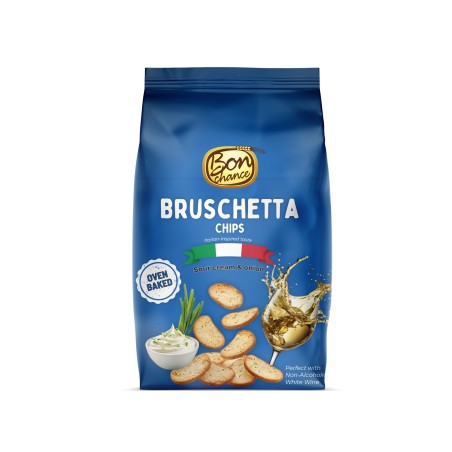 BRUSCHETTA SIBULA- JA HAPUKOOREMAITSELISED LEIVAKRÕPSUD 70 G X 15 TK