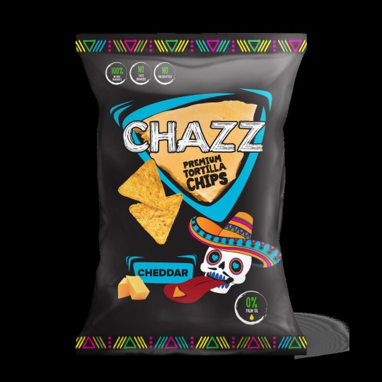 TORTILLAKRÕPSUD CHAZZ CHEDDARI JUUSTUGA 100G X 25 TK