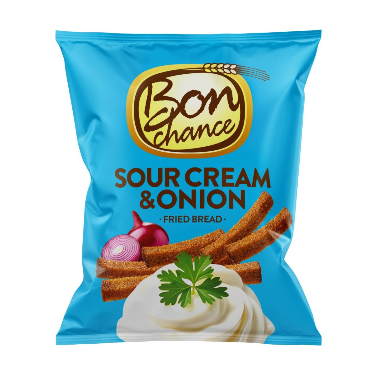 ЖАРЕНЫЙ ХЛЕБ BON CHANCE «СМЕТАНА И ЛУК» 150 Г × 14 ШТ