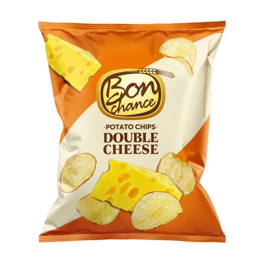 POTATO CHIPS BON CHANCE DOUBLE CHEESE FLAVOUR 130G X 15 PCS