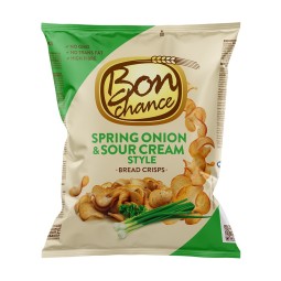 BON CHANCE BREAD CRISPS WITH SOUR CREAM FLAVOUR AND SPRING ONION SEASONING MIX 120 G X 24 PCS