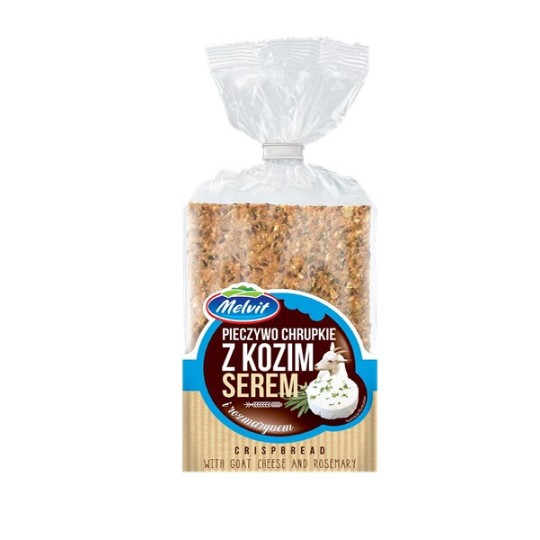 MELVIT CRISPY WHOLEGRAIN RYE CRISPBREAD WITH GOAT CHEESE AND ROSEMARY 130 G × 10 PCS